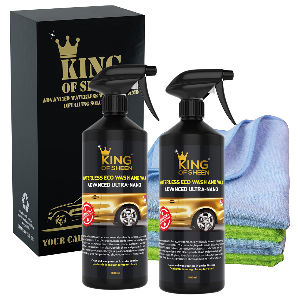King Of Sheen, Waterless Car Wash And Wax Spray Car Cleaner With Canauba Wax And Nano Polymers For Unbeatable Protection And A Lasting Shine 5051226523939