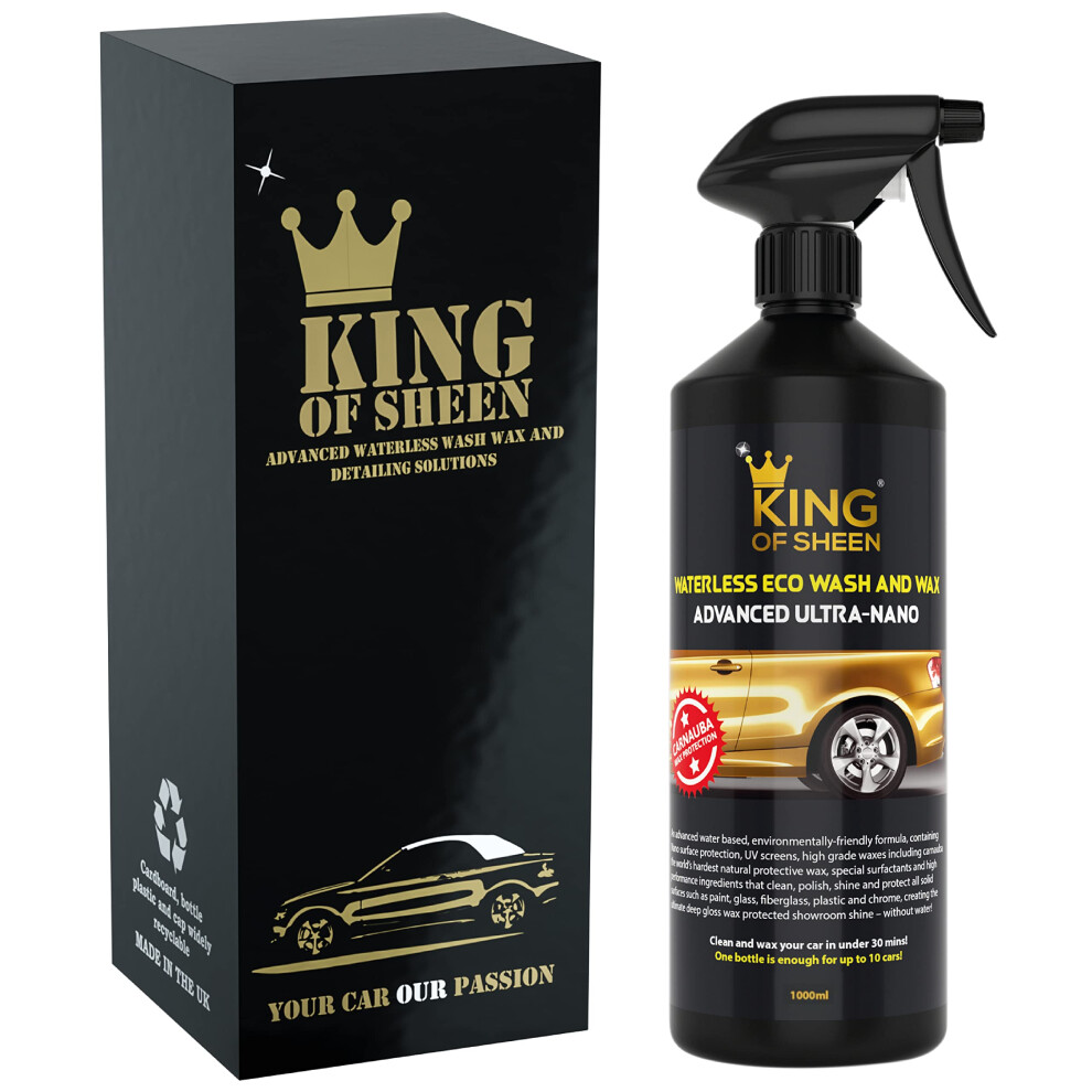King Of Sheen Advanced Ultra Nano, Waterless Car Cleaner With Nano Polymers "Dirt Repelling Technology" And Carnauba Wax, Prof Showroom Shine 5051226523663