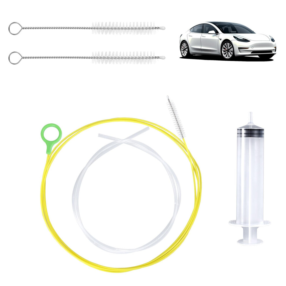 Boxob Sunroof Drain Cleaning Tool, 91In Soft Long Pipe Cleaner Kit With Syringe Hose Syringe Brush Car Sun Roof Drain Snake Hole Unclogger For Car Silver/White/Green 5051226516320