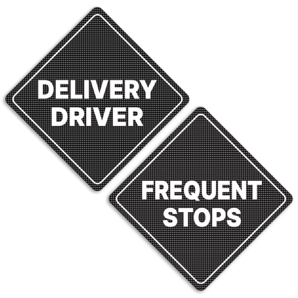 Geekbear Delivery Driver Frequent Stops Car Sign - Sticker Or Magnet & Color Options, Weather-Resistant - Diamond Shape 6.8 X 6.8 In 5051226548734