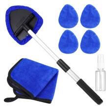 KOXXIAMOQ 7 Pcs Car Windscreen Cleaner Tool, Car Window Cleaner Kit, 180 Swivel Car Windshield Cleaning Tools