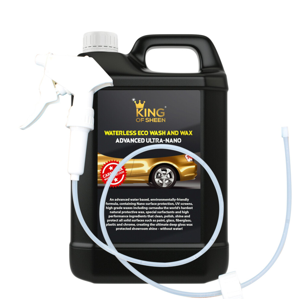 King Of Sheen, Waterless Car Wash And Wax With Carnauba Wax And Nano Polymers For Unbeatable Protection And A Lasting Shine 4 Litre Jerrycan With 5051226524349