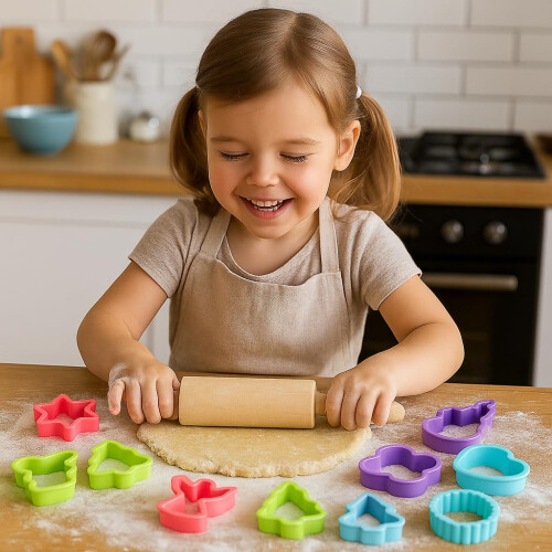 Playdough Accessories, Playdough Cutters & Tools, 4 Wooden Rolling Pins 1