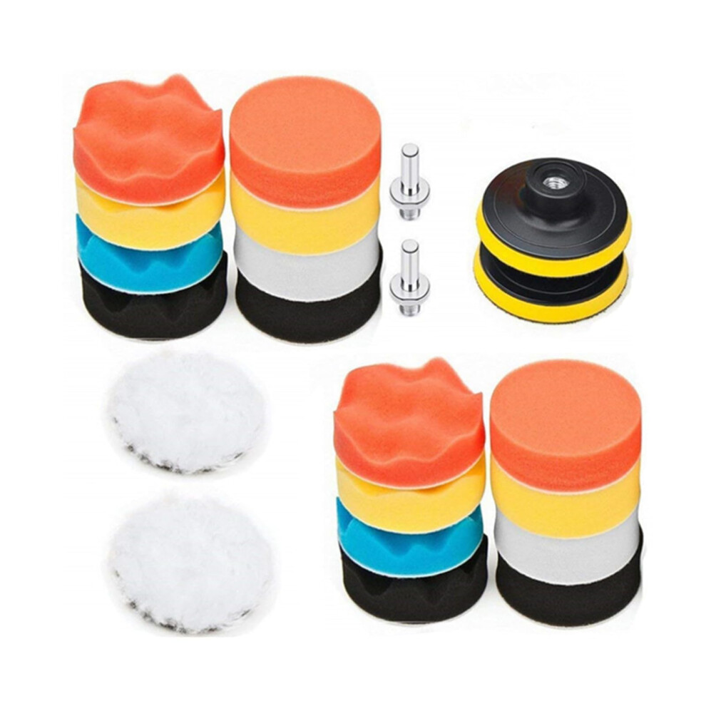 22 Pcs Car Polishing Pads For Drill Polishing Kit, 80Mm Car Polishers And Buffers Sponges For Drill Buffer Attachment, Car Buffer Polisher For Drills 5051226510526