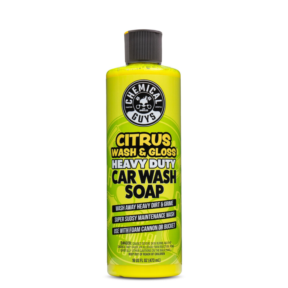 Chemical Guys Citrus Wash & Gloss Foaming Car Wash Soap - High Suds Formula Foam Cannon Soap For Foam Blasters, Or Bucket Washes - Safe On Paint 5051226519000
