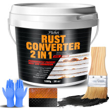 Fuchoi Rust Converter Paint - 2 in 1 Metal Primer, Rust Reformer Encapsulator & Inhibitor, Water-Based Heat Resistant, Anti-Corrosion Coating for Aut