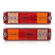Yinaolan 2pcs Trailer Tail Lights 12V/24V 27 LEDs Super Bright Waterproof Turn Signal/Brake/Reverse/Reversing/Reflector Lamp for RV Truck Car Tractor