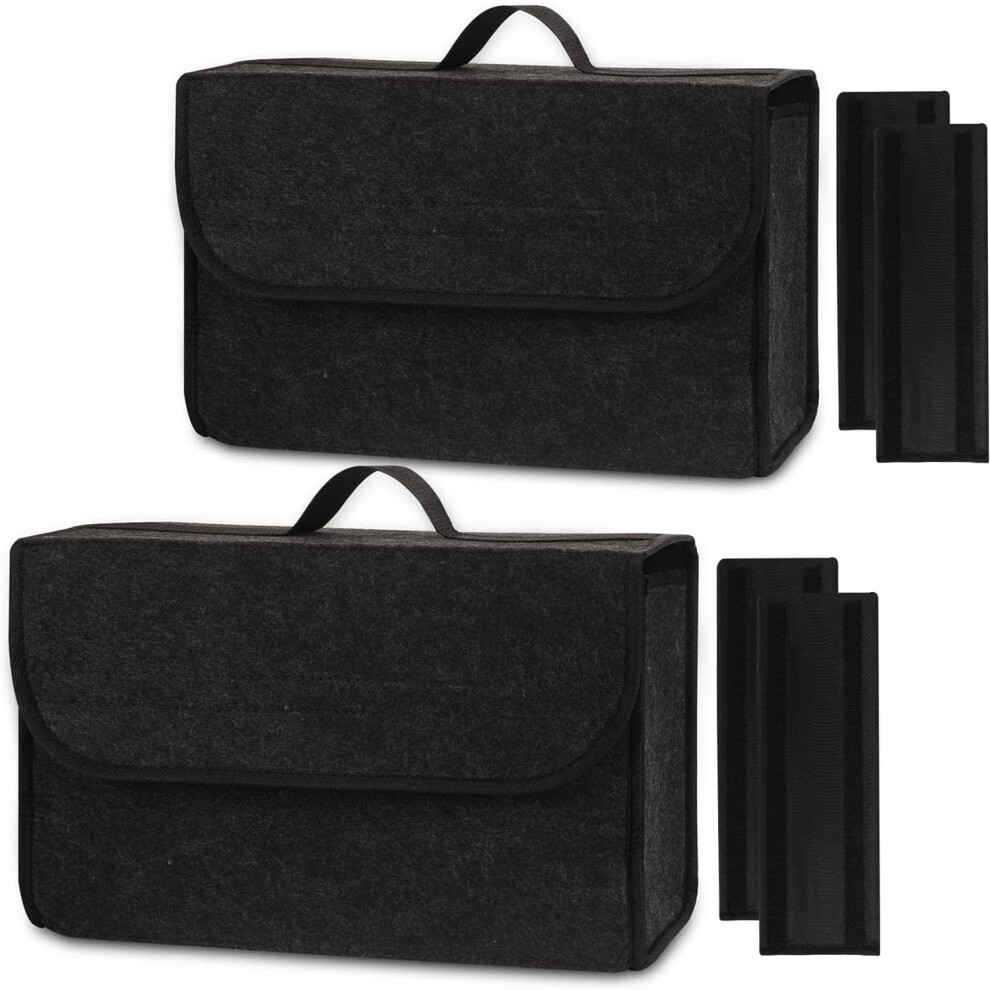 Car Boot Organiser Bag Anti Slip Foldable, Car Boot Tidy For Tools Breakdown Emergency Travel Tidy Van Caravan - Carpet Material Dark/Grey 5051226539848