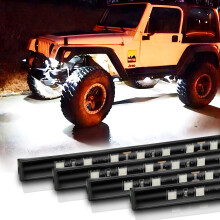 12V Led Light Strip 32CM Waterproof White Led Light Strips for Motorbike Underglow Car Golf Cart Motorcycles Truck Boat Led Strip Lights,Pack of 4