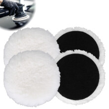 4Pcs Wool Polishing Pads 125 mm Lambswool Polishing Discs 5 Inch Nylon Backed Fleece Wool Felt Polishing Wheel,Car Polishing for Car Beauty Cleaning