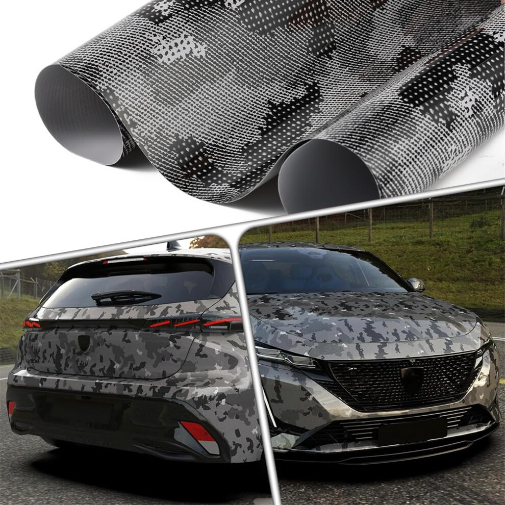 Xhuangtech Python Pattern Vinyl Wrap, Diy Decal Car Vinyl Wrap Bubble-Free Roll, Waterproof Car Wrap Film Self-Adhesive Decor Grey 5051226529603