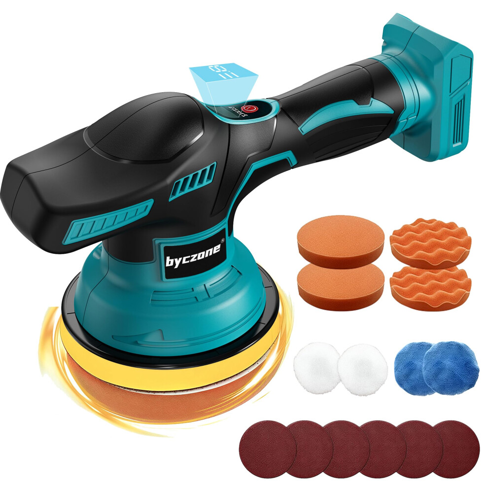 Byczone Cordless Car Buffer Polisher For Makita 18V Battery, 6 Inch Portable Orbital Buffer Kit 5051226522390