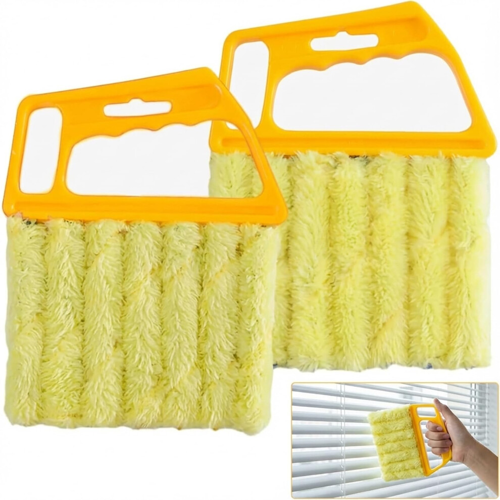Autotide 2 Pcs Venetian Blind Cleaner, Multi-Slat Window Blind Duster With Ergonomic Handle Yellow 5051226514326