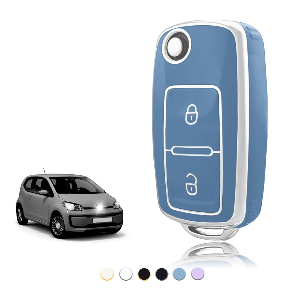 Toomume Car Key Cover, Tpu Case For Vw Volkswagen Golf 4/5/6 Mk4 Polo Transporter T5 Bora Sharan Touran Passat Amarok Lupo - Flip Key 5051226535611