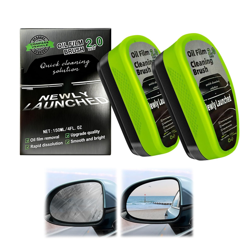 150Ml Oil Film Brush 2.0 - 2Pcs,Automotive Oil Film Cleaning Brush For Car Windshield & Glass 5051226512742