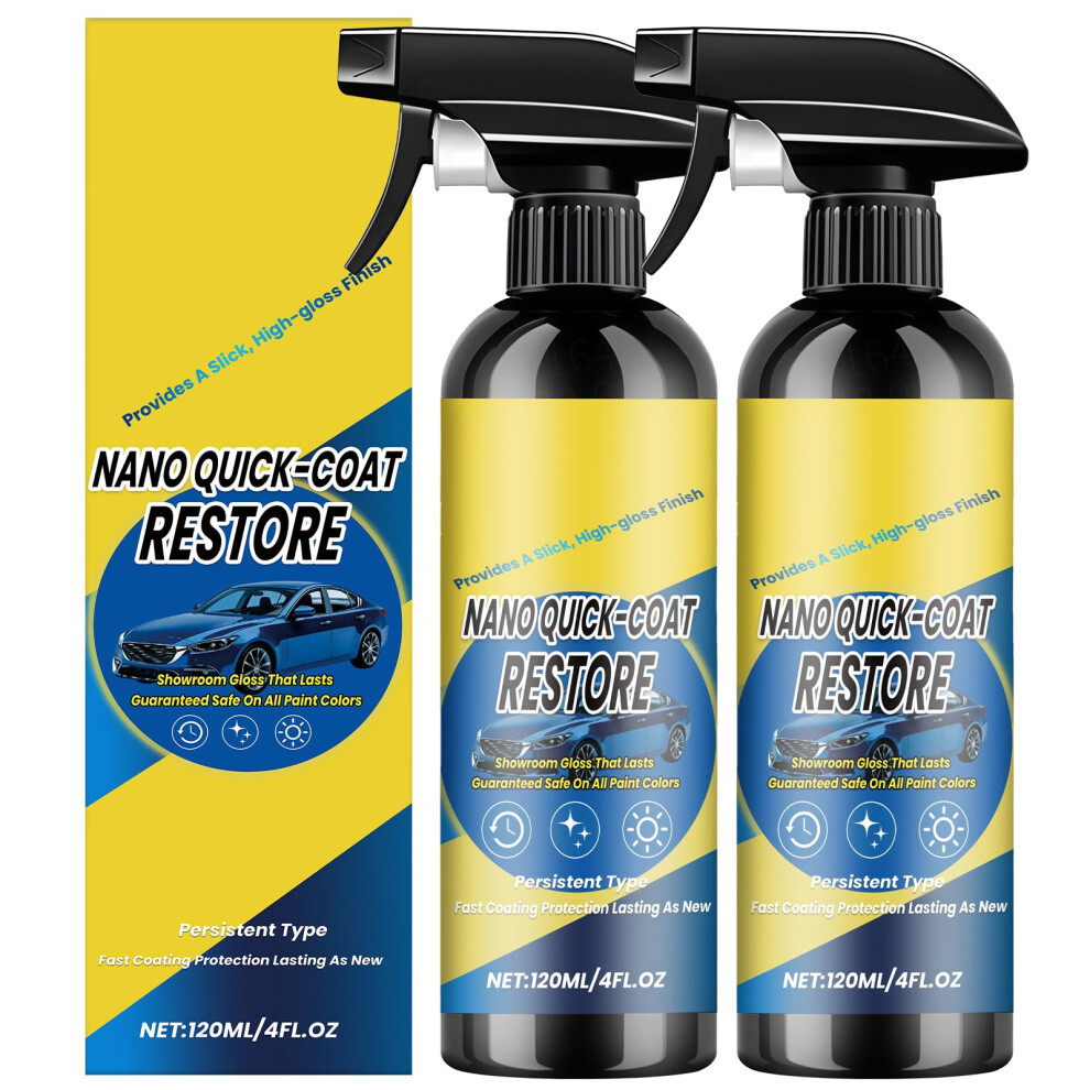 2 Pcs Nano Quick Coat Restore, Quick Effect Coating Agent, Nano Car Coating Agent Spray For Car Polish 5051226511325
