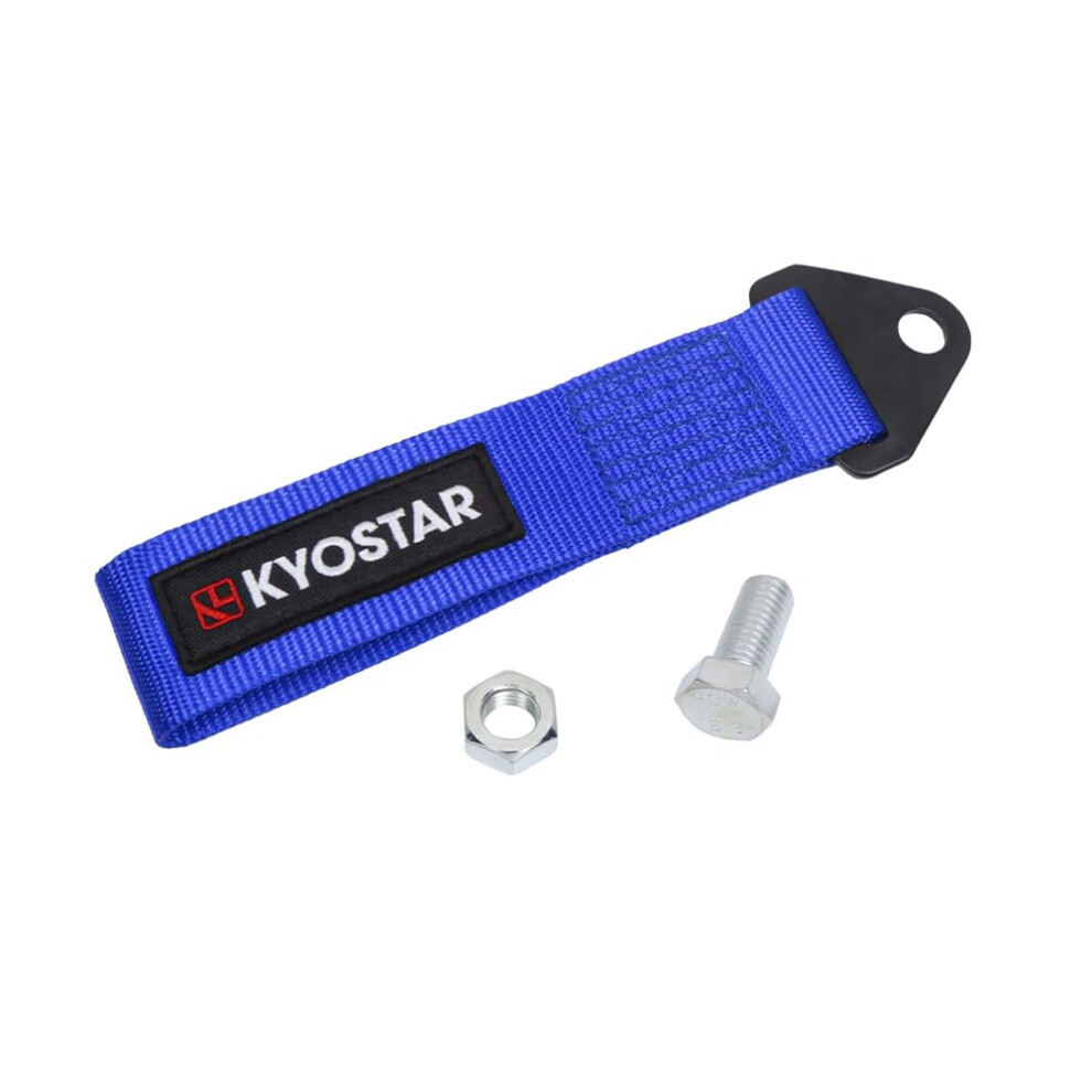 Kyostar Universal Racing Tow Strap For Front Or Rear Bumper Towing Hooks, High Strength Tow Straps, Upgrade Version (Blue) Blue 5051226540752