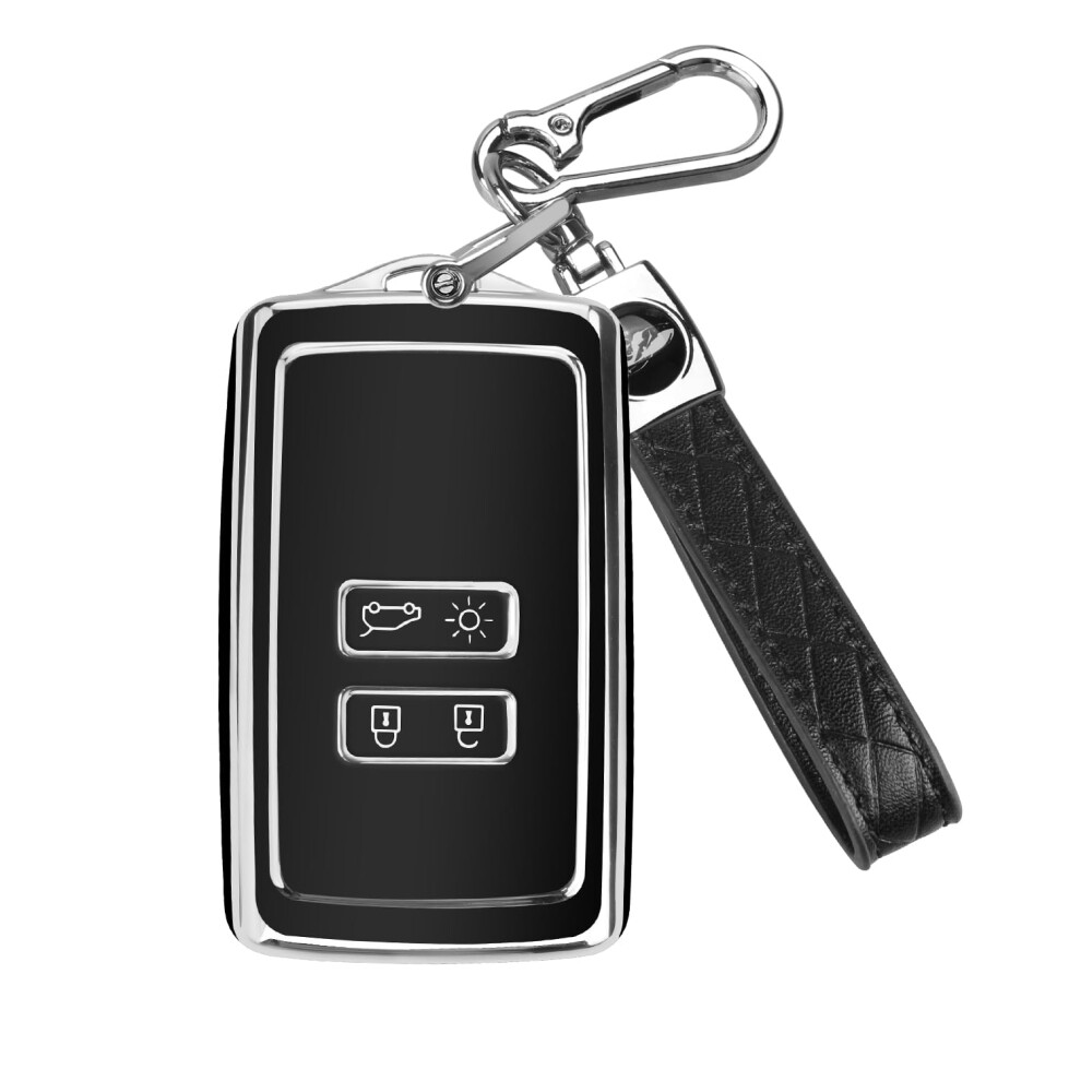 Ft Funtor For Renault Key Fob Cover,4-Button Silicone Keycase,360 Degree Car Key Case Protector With Keychain Compatible With Espace 5/Master 5051226537202