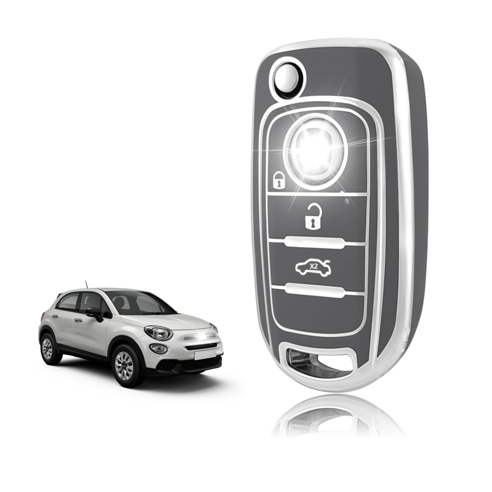 Toomume Car Key Cover Tpu, Car Key Case Fit For Fiat 500X Tipo Toro Argo Cronos Nuovo Doblo Egea Freedom Grazie Dodge Neon 5051226536939