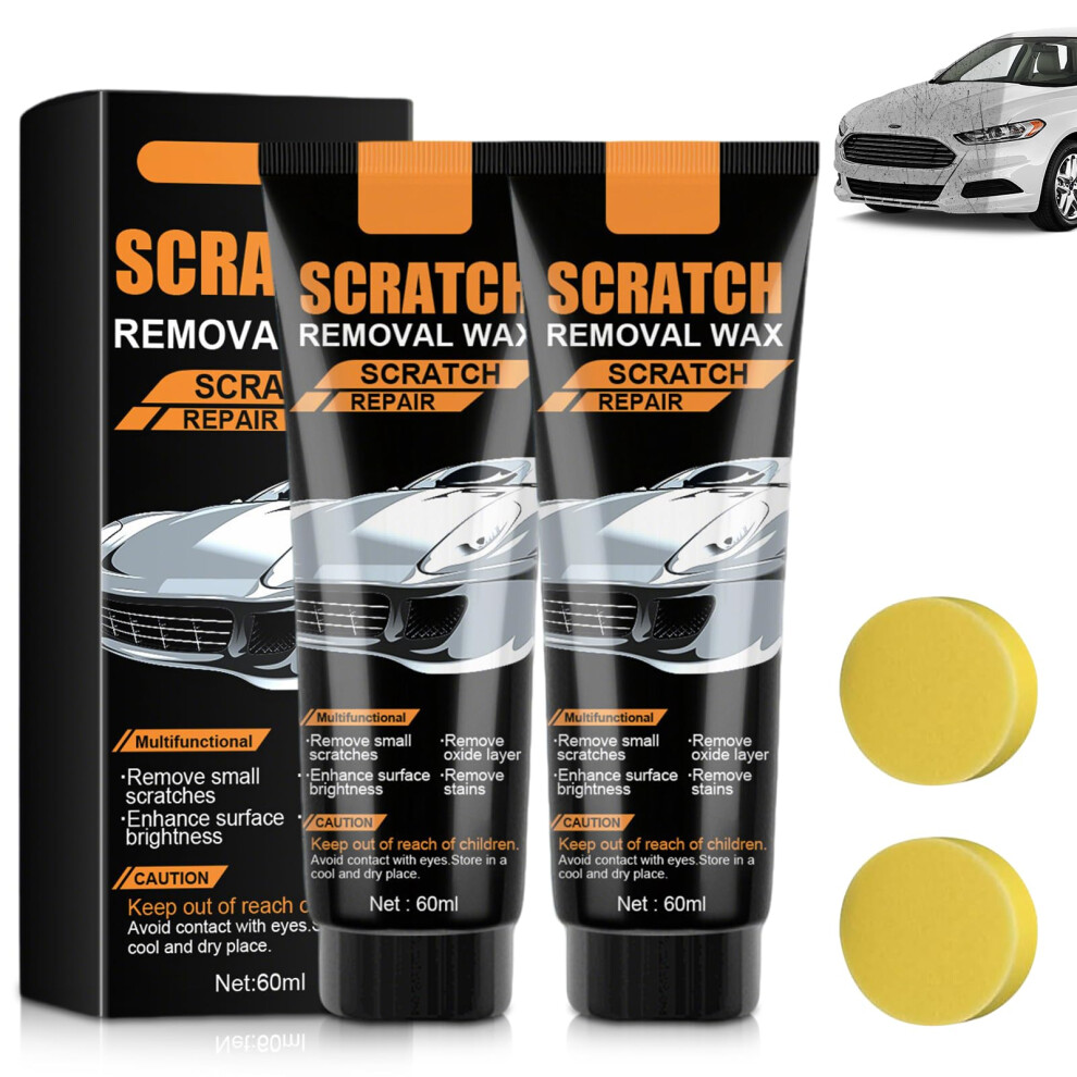 2Pcs Car Scratch Remover, Scratch Remover Kit For Cars, Scratch Removal Wax For Deep Scratches With Sponge, Car Scratch Repair Paste Kit 5051226510618