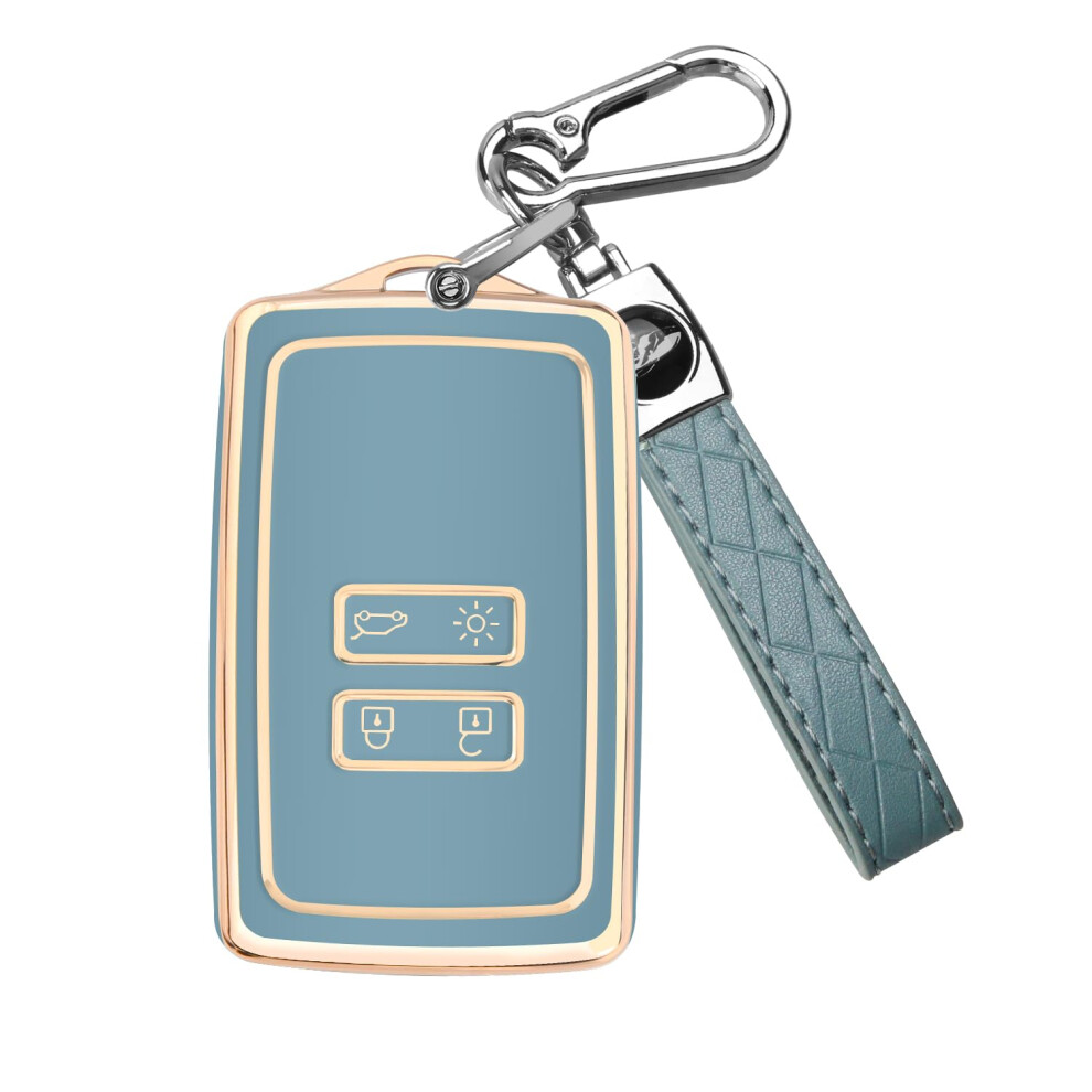 Ft Funtor For Renault Key Fob Cover,4-Button Silicone Keycase,360 Degree Car Key Case Protector With Keychain Compatible With Espace 5/Master 5051226537370