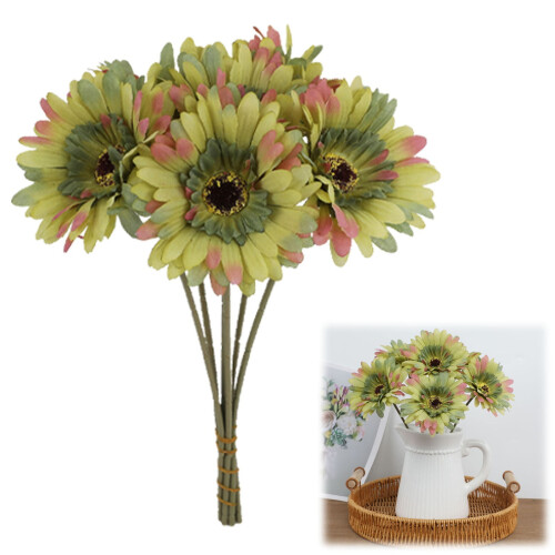 Műgerbera csokor – rusztikus stílusú, 30 cm