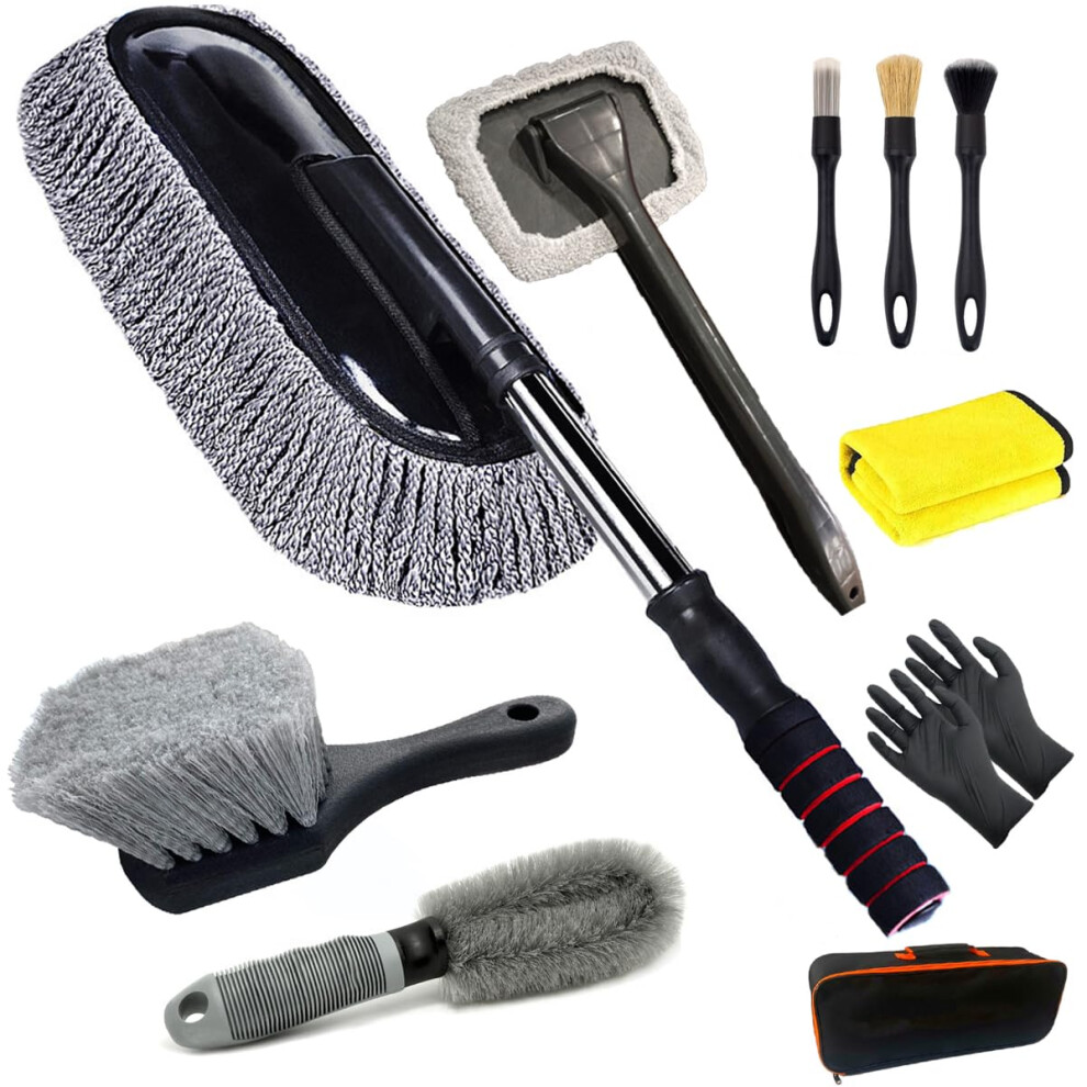 Wootap 10Pcs Car Cleaning Kit, Car Multipurpose Duster Kit, Car Window Cleaning Tool, Car Detailing Brushes 5051226515262
