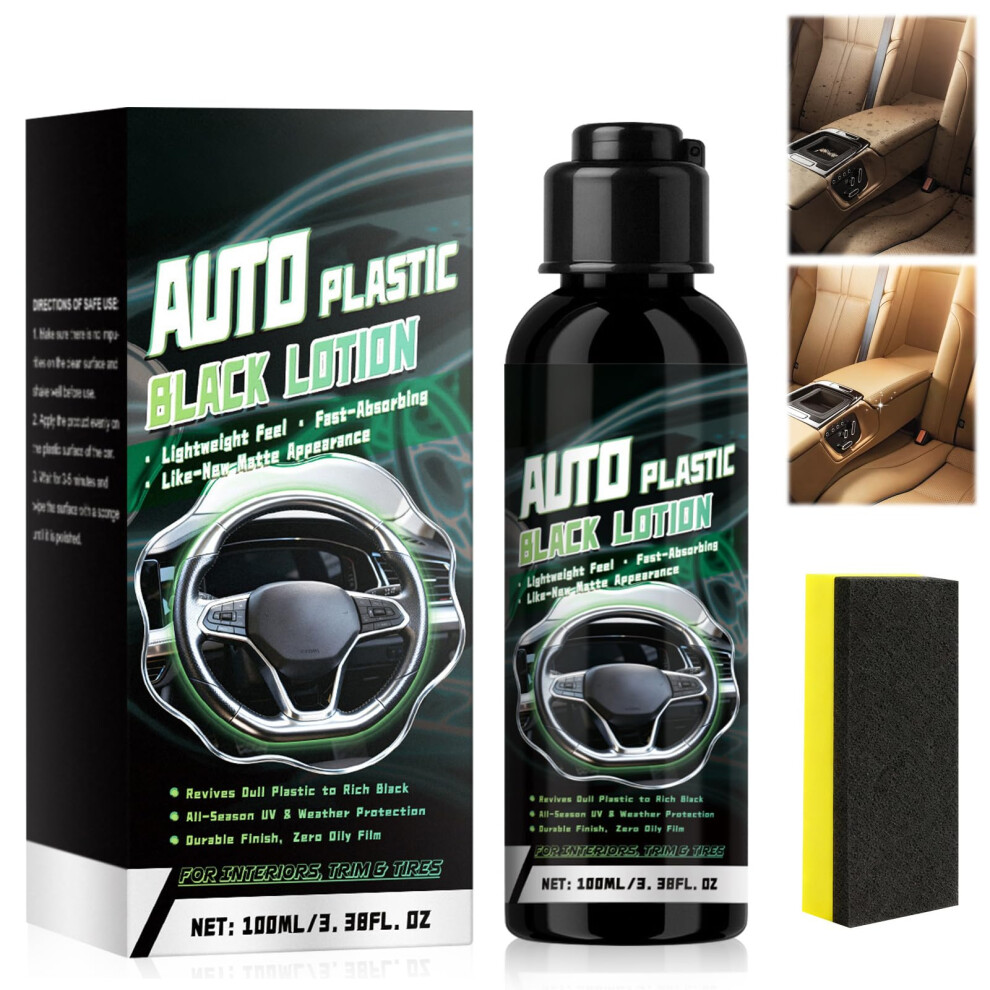 Back To Trim Restorer, Car Plastic Restorer For Interior& Exterior, Car Trim Restorer, Revives Faded Trim With Deep Finish Black 5051226511318