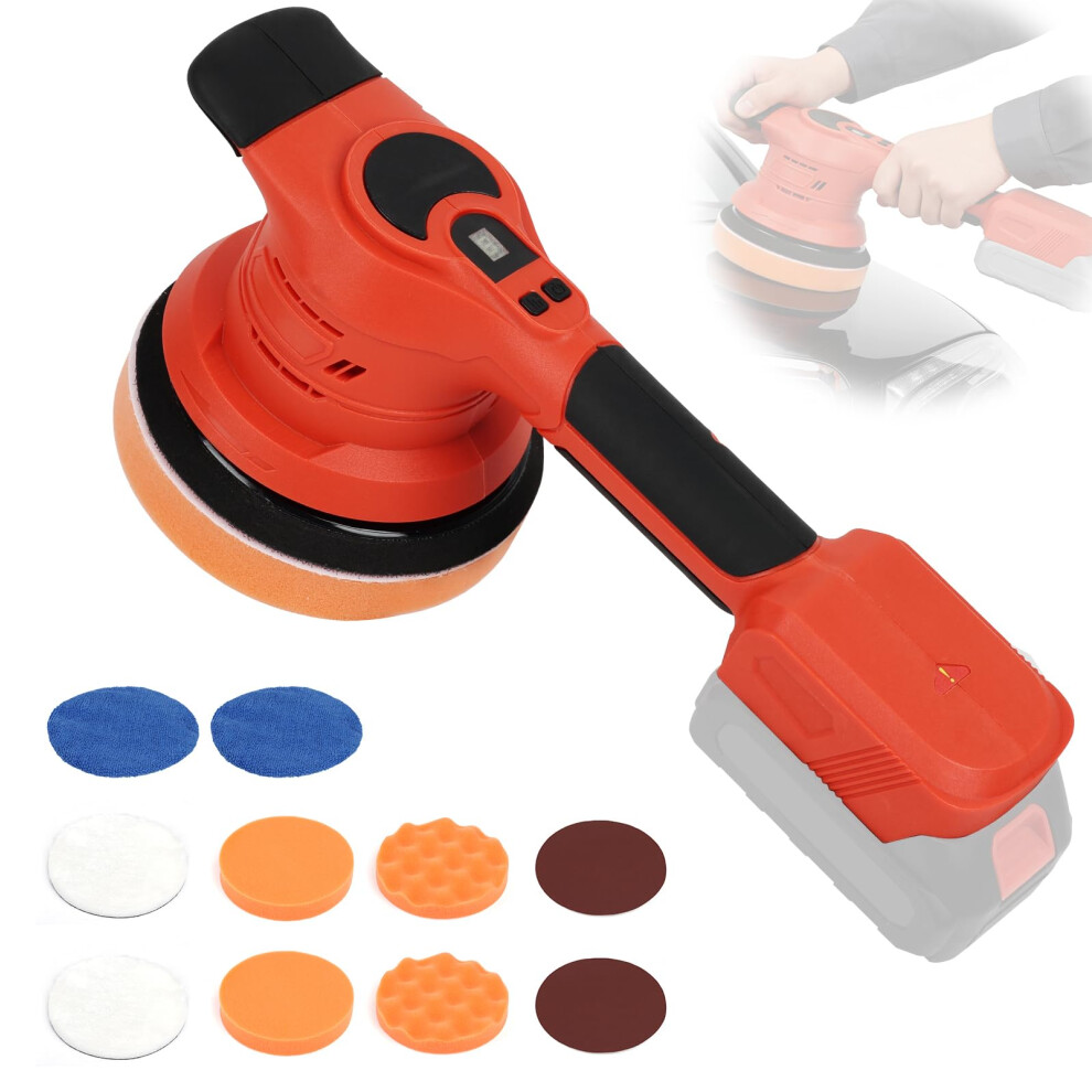 Cordless Car Polisher Machine, Car Polishers And Buffers, 8 Variable Speed 1000Â8000 Rpm, Compatible With Makita Battery, With 10 Polishing Pads 5051226522505