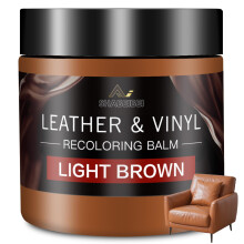 SHABEIBEI Leather Recoloring Balm and Scratch Repair Kit – 200ml Light Brown Leather Restorer for Couches, Furniture, Car Seats