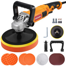 HYCHIKA 1580W Car Polisher and Buffer, Car Detailing Machine with Variable 6 Speeds Control, Pure Copper Motor, Low Noise Design for Car