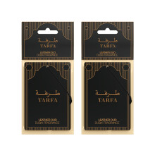 TARFA Leather Oud Car Air Freshener 2 Pack – Dubai Formulated Oil-Based Carded Car Fresheners | Strong Long-Lasting Luxury Oud & Leather Scent