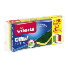 Vileda Glitzi Crystal Kitchen Sponge, Pack of 2 pieces + 1 sponge