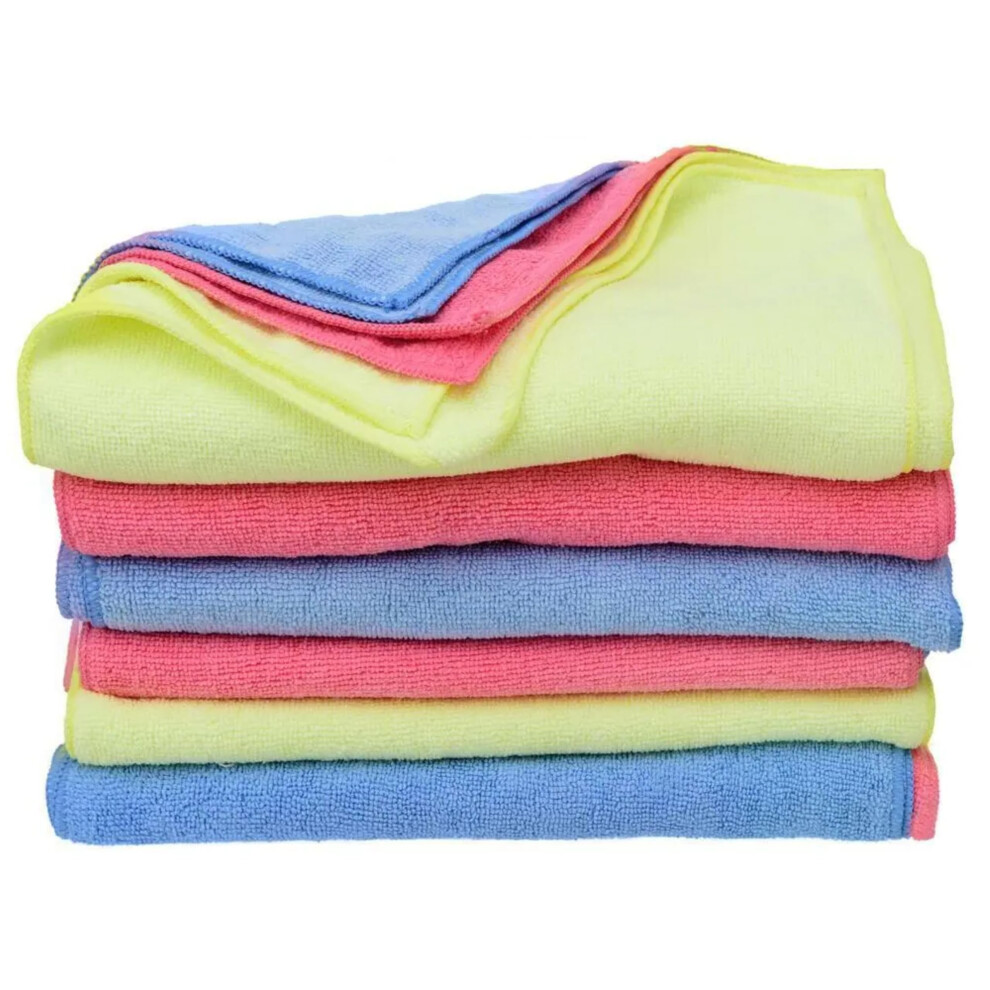 Tek Automotive 300Gsm Microfibre Cloths For Cars Â 36 Pack (, & Blue) 40X30cm Lint-Free Valeting & Detailing Cloths Yellow/Red/Blue 5051226526732