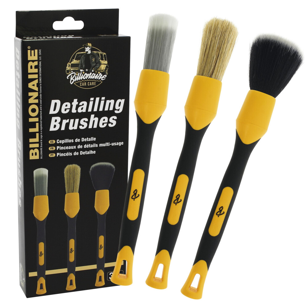 Sumex Billionaire Detailing Brush Set Ideal For Car Cleaning Detailing Kit 3 Brushes Interior And Exterior Detail Cleaning 5051226512223