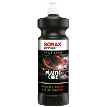 SONAX PROFILINE PlasticCare (1 Liter) plastic care product refreshes colors, provides a subtle shine, and conceals dullness and scratches on plastic