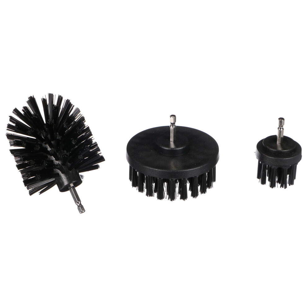 Sixtol Car Detailing Drill Brush 3 Hard | 3-Piece Drill Brush Set | Hard Bristles | Wheel, Undercarriage, Engine Cleaning | Versatile Use 5051226519444