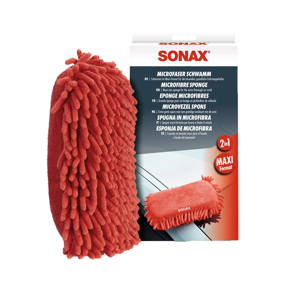 Sonax Microfibre Sponge (1 Piece) - Xl Sponge, Highly Absorbent. Foams Up Car Shampoo & Removes Stubborn Dirt | Item No. 04281000 5051226527616
