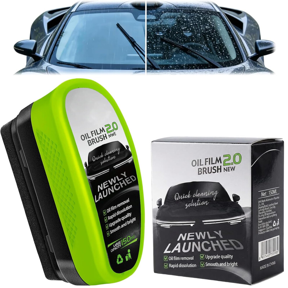 Automotive Oil Film Cleaning Brush, 150 Ml Upgrade Reusable Car Windshield Cleaning Brush, Windscreen Cleaner, Car Window Cleaner 5051226520228