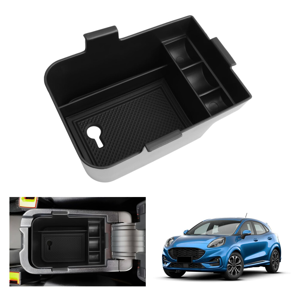 Gafat Compatible With Ford Puma/Fiesta Mk8 2017-2024 Centre Console Storage Box, Puma St Fiesta St Mk8 Armrest Organiser Tray Storage Glove Box 5051226539091