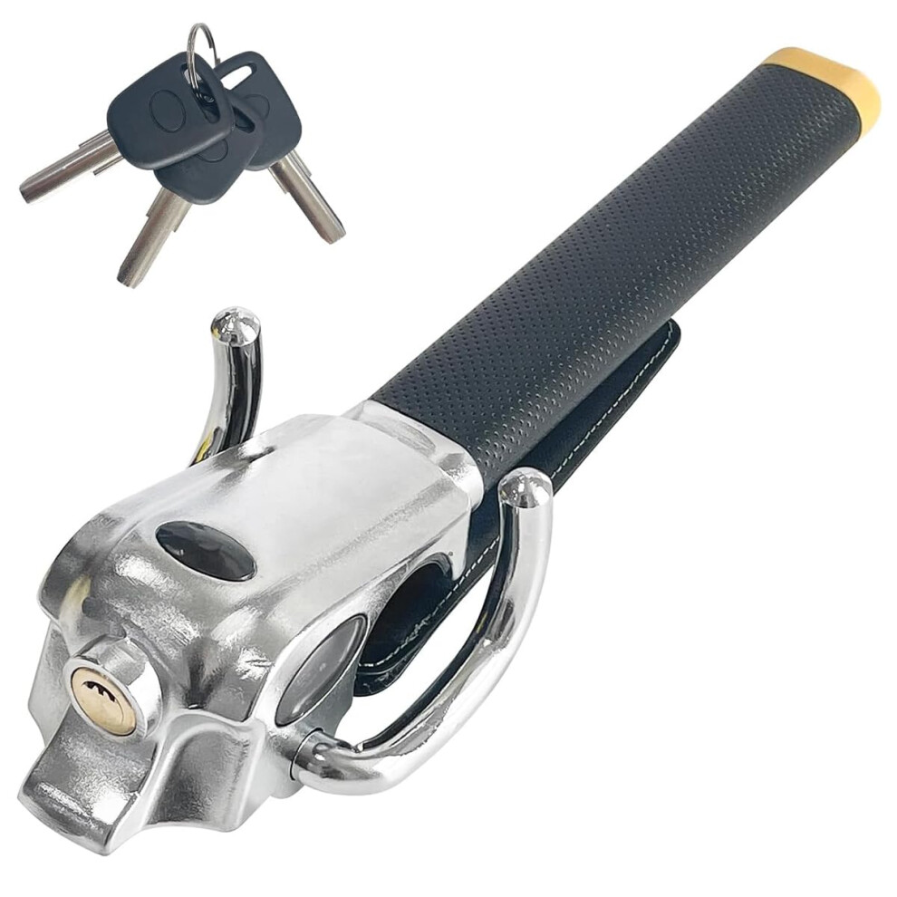 Car Steering Wheel Lock, Antitheft Locking Devices With Safety Hammer, Universal Fit For Cars, Trucks, Vans, And Suv Light 5051226545313
