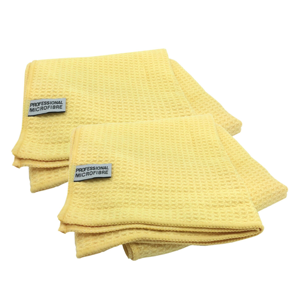 Tek Automotive Waffle Microfibre Car Drying Towels Â Twin Pack Extra Large 76X56cm Absorbent & Streak-Free For Fast Vehicle Drying 5051226525766