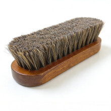 Premium Horsehair Leather Brush, QIANSSE Gentle Shoe Brush Suede Brush for Shoes Ideal Shoe Polish Brushes for Car Interiors Sofas Upholstery