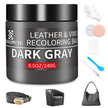 Leather Recoloring Balm,8.5oz Leather Color Restorer,Dark Grey Leather Repair kit for Furniture and Car Interior,Leather Couch Scratch Repair,Leather