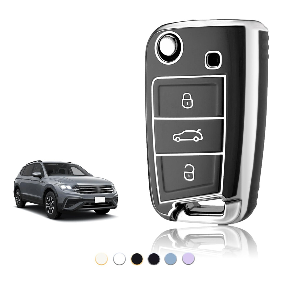 Toomume Car Key Cover Tpu, Car Key Case Fit For Vw Volkswagen Golf 7 Mk7 Polo Jetta Tiguan Seat Leon Fabia Ibiza Skoda Fabia Octavia Superb 5051226535840