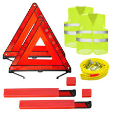 TourKing Warning Triangles for Cars,2 Pcs Car Emergency Warning Triangle and 2 Pcs Reflective Safety Vest Kit and 1PCS High Streng