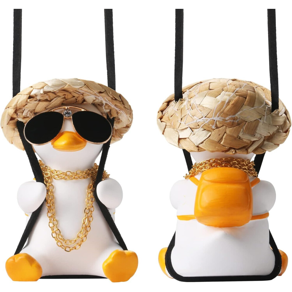 Swinging Car Duck, Cute Car Interior Hanging Accessories For Rear View Mirror, Swinging Duck Car Hanging Ornament 5051226542732