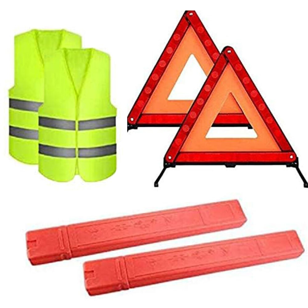 Amrocky Warning Triangles For Cars, 2Pcs Reflective Emergency Warning Triangle Kit,Fold Up Car Warning Safety Triangle Road-Side Kit 5051226534416