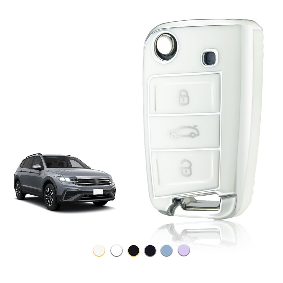 Toomume Car Key Cover, Tpu Case For Vw Volkswagen Golf 7 Mk7 Polo Jetta Tiguan Seat Leon Fabia Ibiza Skoda Fabia Octavia Superb 5051226535758