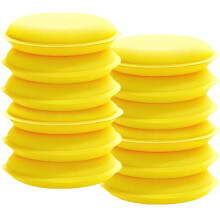 12pcs Premium Car Polishing Pads, Car Wax Applicators, and Soft Microfiber Cleaning Sponges for Spotless Auto Glass(yellow)